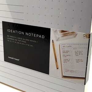 Russell+Hazel Gray Ideation Notepad with Gold Edges